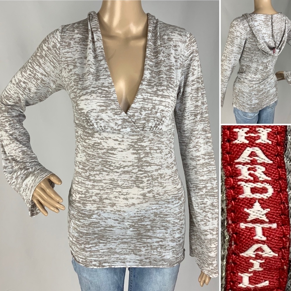 HARDTAIL FOREVER Beige Burnout Tissue Tee Hoodie